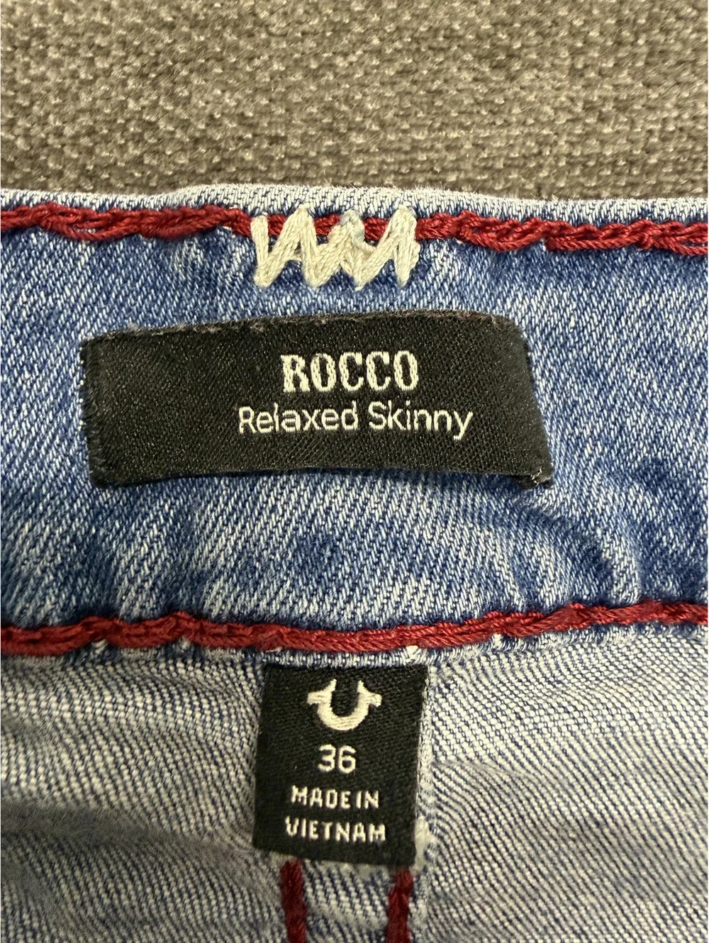 True Religion Rocco Relaxed Skinny Jeans Size 36 Light Blue Denim